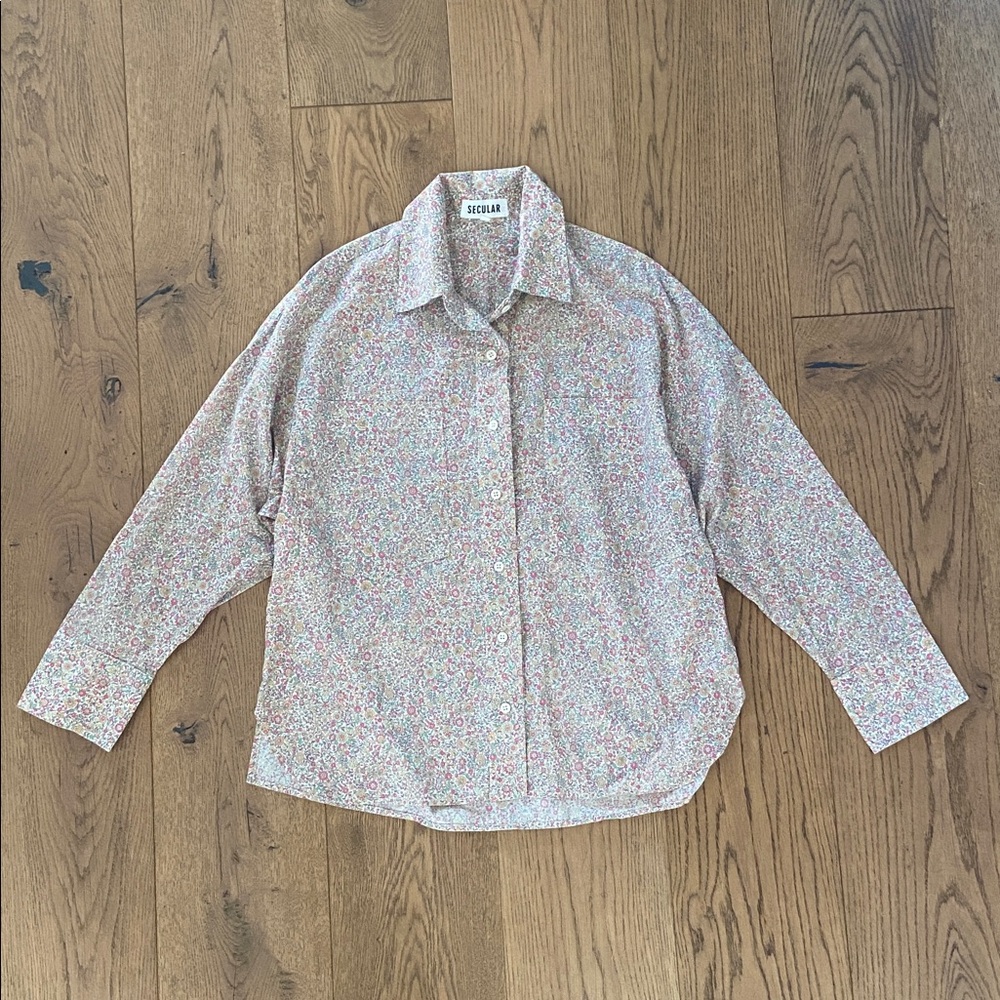 Secular Wild Flower Print Button Down - image 4